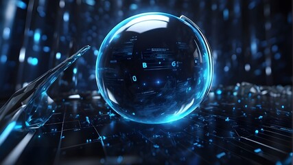 Innovation future nanotechnology, black cyber identity, blue tech, datum reality code, binary high digit, science fiction, virtual advance system technology, technically