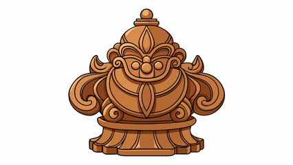 Poster - A large intricate sculpture cast from bronze using the die casting technique. The sculptures intricate details and smooth finish exemplify the high. Cartoon Vector