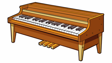 Poster - A large wooden instrument with 88 keys black and white in color each producing a unique sound when pressed. The keys are elevated and can be played by. Cartoon Vector