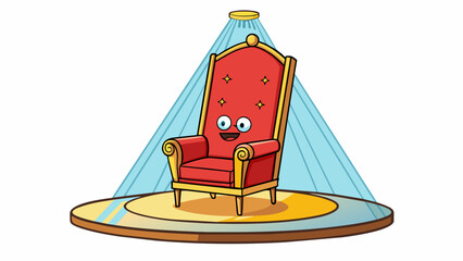 Aufkleber - A lone spotlight shines on a solitary chair the only object on an otherwise stage. The creaking sound of the chair as the main character sits down. Cartoon Vector