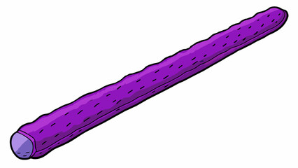 Poster - A long thin object with a rough textured surface and a deep purple color.. Cartoon Vector