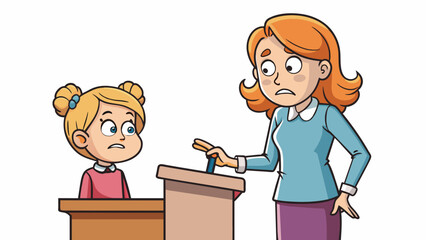Aufkleber - A mother and daughter are debating over whether the daughter should be able to attend a party. The mother argues that the daughter is too young and. Cartoon Vector