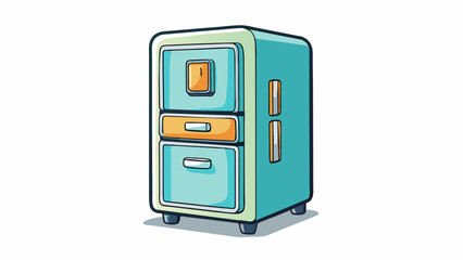 Fototapete - An energyefficient model with a digital display for temperature control and a bottom drawer that can convert from a fridge to a freezer as needed.. Cartoon Vector