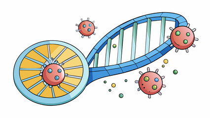 Aufkleber - A patch of damaged DNA within a cell causing it to malfunction and grow uncontrollably leading to the spread of cancer.. Cartoon Vector