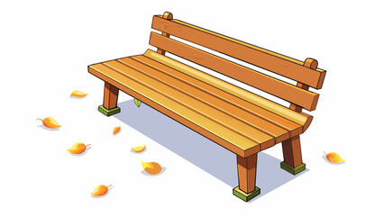 Poster - A park bench that is usually occupied by families and joggers is now vacant the only sign of life being the rustling of leaves in the gentle breeze.. Cartoon Vector
