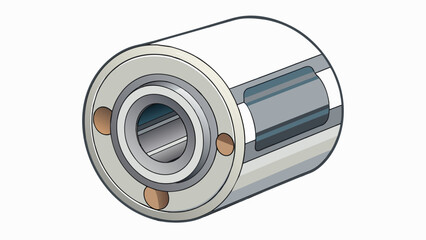 Poster - A plain bearing also known as a bushing is a type of bearing that is made up of a metal sleeve and an inner and outer parts. The inner part rotates. Cartoon Vector
