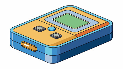Fototapete - A rectangular box with various compartments and a digital display. It is a compact electronic device used to monitor and manage insulin levels for. Cartoon Vector