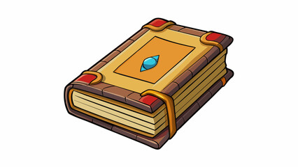 Poster - A rectangular book with a hard cover and pages made of thin rough paper. It contains mainly words arranged in paragraphs and chapters to tell a. Cartoon Vector