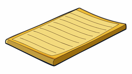 Poster - A rectangular sheet of paper about the size of a notebook with lines running horizontally across it. The paper is thin and slightly yellowed with a. Cartoon Vector