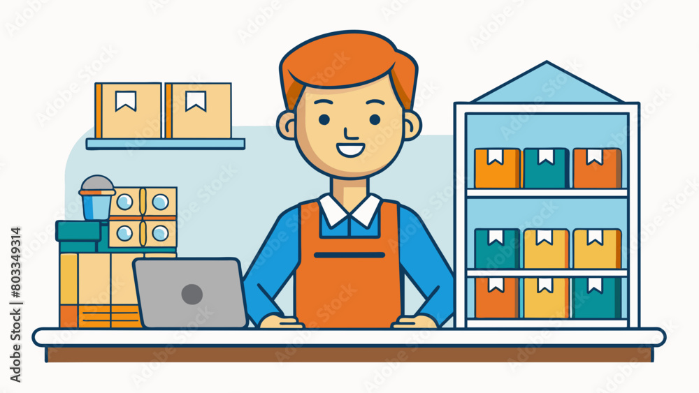 Store Manager Catoon A retail store manager overseeing the daily operations including ...