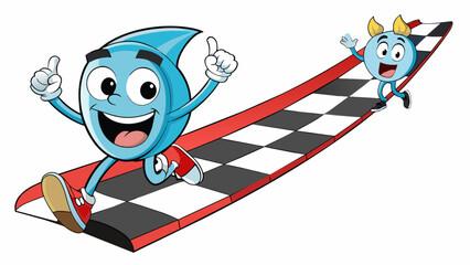 Poster - A road race with a finish line that keeps moving during inflation the goal of reaching a comfortable standard of living becomes increasingly further. Cartoon Vector