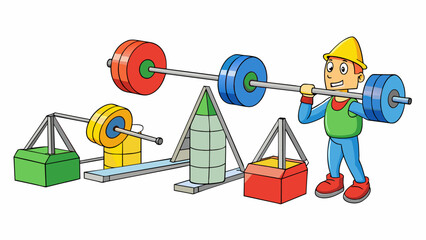 Poster - A series of brightlycolored diagrams depicting the proper lifting techniques for heavy objects. These visuals are used in a safety training on proper. Cartoon Vector