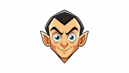 Poster - A sharp angular cheekbone with defined contours giving the face a chiseled appearance.. Cartoon Vector