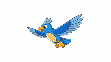 Aufkleber - A single bird soaring high in the sky its wings beating against the air as it navigates its own path. It is free from any restraints or boundaries. Cartoon Vector