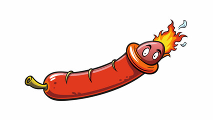 Poster - A sizzling y chorizo sausage bursting with a blend of herbs and es. The casing snaps as you take a bite releasing a burst of smoky savory flavor.. Cartoon Vector