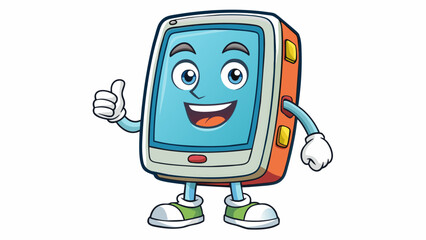 Poster - A sleek and modern television commercial showcasing a brand new smartphone with a large highdefinition screen. The phone is shown being used to watch. Cartoon Vector