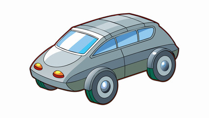 Poster - A sleek and metallic machine with four rubber wheels able to zoom down smooth paved paths at high speeds carrying passengers from one point to. Cartoon Vector