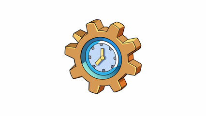 Poster - A small intricate gear inside a clock working silently but diligently to keep time. Its smooth and precise movements are essential for the clocks. Cartoon Vector