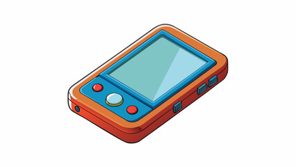 Poster - A small handheld device with a touchscreen and no physical keyboard. It can fit in the palm of your hand and can be used for tasks such as browsing. Cartoon Vector
