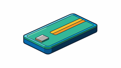 Aufkleber - A small rectangular piece of plastic with a magnetic strip on one side. It can be easily swiped or inserted into machines and holds an electronic. Cartoon Vector