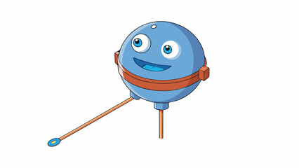 Fototapete - A small round sensor with a long wire attached to it is used in conjunction with machinery in a manufacturing plant. It has the ability to detect. Cartoon Vector