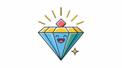 Poster - A sparkly and flashy piece of jewelry could represent a showy and extroverted personality. The jewelry grabs attention and reflects light just like. Cartoon Vector