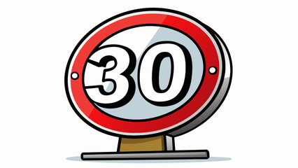 Poster - A speed limit sign on a highway indicating the maximum speed at which vehicles can travel. The sign is typically made of metal and has bold numbers. Cartoon Vector