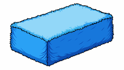 Poster - A soft fluffy material that is rectangular in shape and comes in various shades of blue.. Cartoon Vector