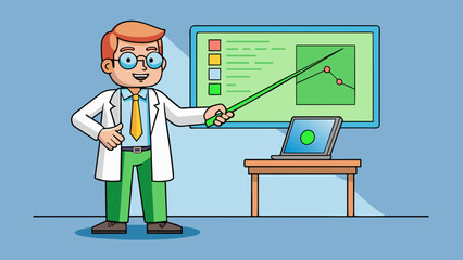 Poster - As the professor began their presentation they clicked through a series of colorful slides on their laptop. Their energetic voice filled the room and. Cartoon Vector