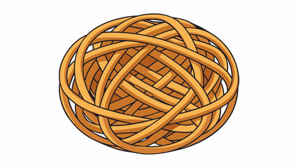 Poster - A tangled ball of string with no clear beginning or end depicting the complexity and intricacies of a longterm commitment as each partner becomes. Cartoon Vector