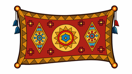Aufkleber - A tapestry with intricate patterns and designs can symbolize the complex history and diverse traditions of a nation. Each thread and color represents. Cartoon Vector
