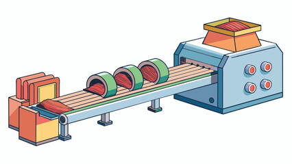 Poster - At first glance an Extrusion machine looks similar to an oldfashioned meat grinder. However instead of ground meat this device produces long thin. Cartoon Vector