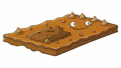 Fototapete - A thick slippery layer of mud covering the bottom of a riverbed making it difficult for fish and other creatures to swim. The mud is a mixture of sand. Cartoon Vector