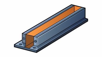 Poster - A thick stout steel beam with a threaded groove at one end designed to anchor and support heavy equipment in an industrial setting. Its surface is. Cartoon Vector