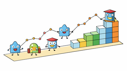Poster - A ter plot displaying the relationship between hours of studying and test scores of students in a class. The plot has multiple data points forming a. Cartoon Vector