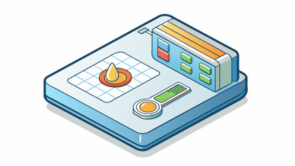 Poster - A temperature control program is used to maintain the optimal temperature in a refrigerated room. The program includes an object for the temperature. Cartoon Vector