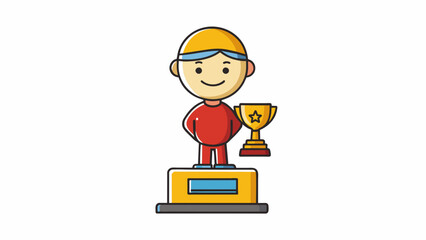 Poster - A trophy serves as a physical reminder of achievement and success. It can come in various sizes shapes and materials but typically features a figurine. Cartoon Vector