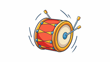 Sticker - A vital constant beat that echoes throughout the body like the sound of a powerful drum. Its rhythm can change based on emotions and physical activity. Cartoon Vector