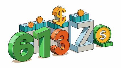 Aufkleber - A virtual currency represented by a series of numbers and codes. It exists solely in digital form and can be exchanged and accessed through electronic. Cartoon Vector