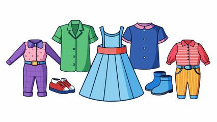 Wall Mural - Clothing This cate includes objects that people wear for protection and fashion purposes. They can be made of various materials such as cotton wool or. Cartoon Vector