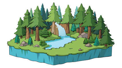 Sticker - Dense Forest The northern part of the county is covered in dense forests filled with towering trees and thick underbrush. As you hike through the. Cartoon Vector