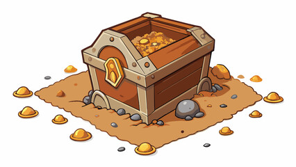 Aufkleber - Finding a Hidden Treasure I stumbled upon a small box buried deep in the ground. It was made of rusted metal and covered in dirt but with a bit of. Cartoon Vector