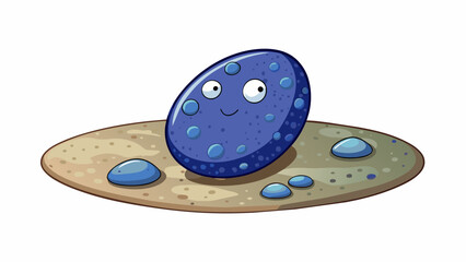Poster - Finding the Perfect Pebble As I walked along the riverbed I noticed a smooth ovalshaped pebble shining in the water. It was a deep shade of indigo. Cartoon Vector