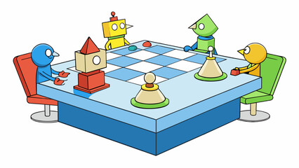 Fototapete - Game Theory This theory studies decision making and strategic behavior in situations where the outcome is dependent on the actions of multiple. Cartoon Vector