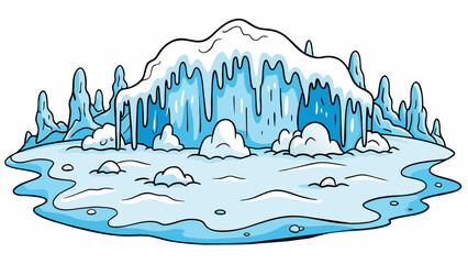 Poster - Icy winter morning The ground is blanketed in a layer of glistening white snow. The air is crisp and cold making your breath visible with every. Cartoon Vector