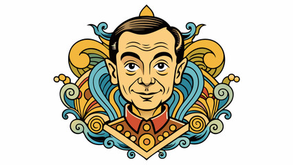 Poster - In a painting a resolution can be seen in the fine and precise brushstrokes used to create intricate details in the background. The lines are clean. Cartoon Vector