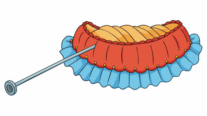 Sticker - In sewing the gathering od is used to create ruffles and pleats. A thread is sewn along the edge of the fabric and then pulled tightly to create a. Cartoon Vector