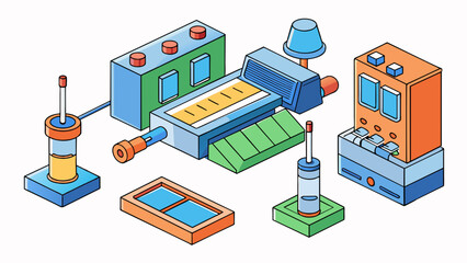Poster - Injection molding Similar to molding this technique also involves pouring molten plastic into a mold. However in injection molding the molten plastic. Cartoon Vector