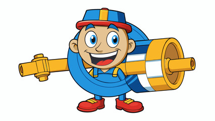 Poster - In plumbing sealing is vital to prevent leaks and maintain the integrity of the system. A joint can be sealed by using a plumbers tape which is around. Cartoon Vector