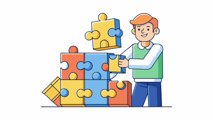 Poster - Just like a puzzle master the leader had a unique ability to see the bigger picture while also paying attention to the smallest details. They. Cartoon Vector